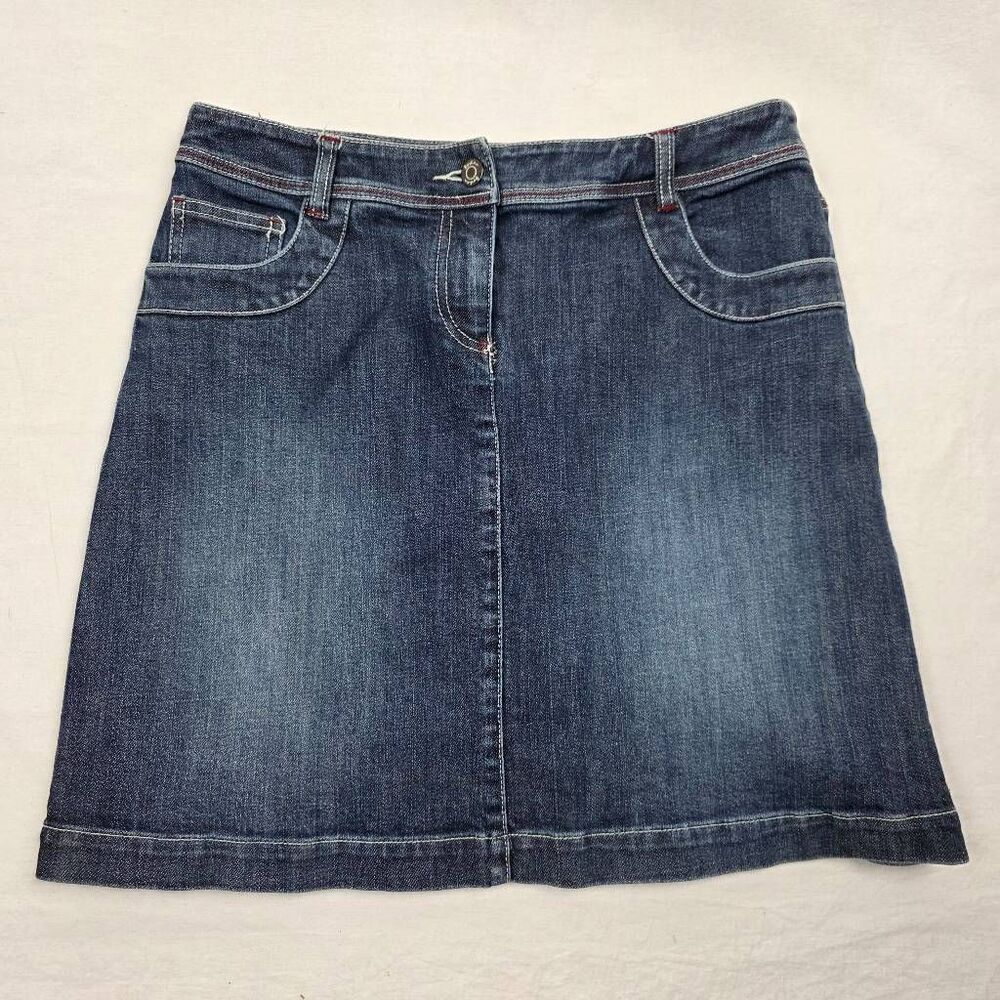 Boden Denim Skirt Womens 10 Blue Stretch Mini